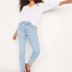 OLD NAVY High-Waisted OG Straight Ankle Button-Fly Extra-Stretch Jeans, NWT